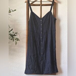 Banana Republic Navy Polka Dot Button-Front Sundress | Size Large NWT